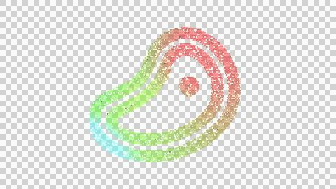 Icon steak is made up of LED square shapes. There are bright diodes and there Stock Illustration