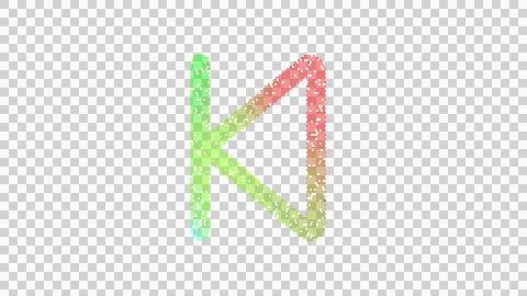 Icon step backward is made up of LED square shapes. There are bright diodes and Illustrazione stock