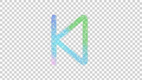 Icon step backward is made up of LED square shapes. There are bright diodes and Illustrazione stock