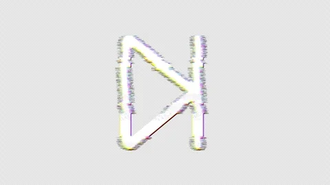 Icon step forward is distorted. Glitch. Noise, chromatic aberration, geometric Stock Footage 304648913