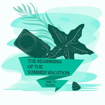 Icon sticker for design design on the theme of recreation vacation and travel Stock Illustration