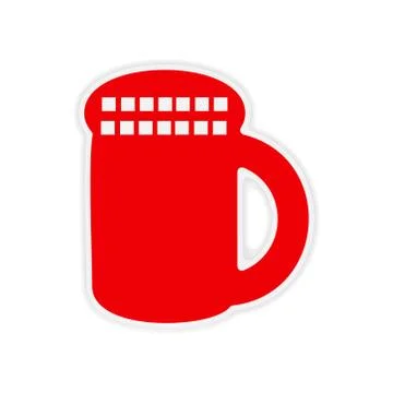 Icon sticker realistic design on paper cover hookah Stock Illustration