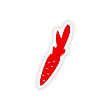 Icon sticker realistic design on paper carrots Stock Illustration
