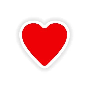 Icon sticker realistic design on paper heart Stock Illustration