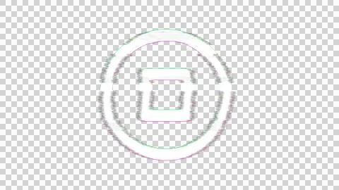 Icon stop circle is distorted. Glitch. Noise, chromatic aberration, geometric Stock Illustration