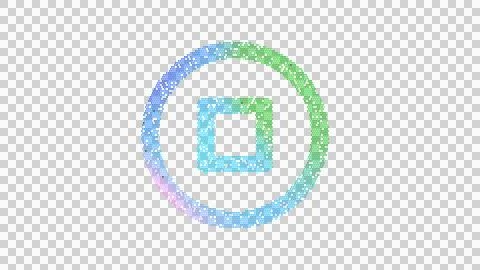 Icon stop circle is made up of LED square shapes. There are bright diodes and Illustrazione stock