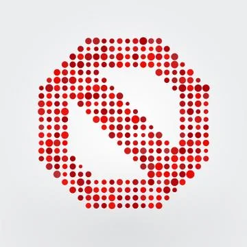 Icon stop composed of small circles 스톡 일러스트