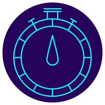 Icon of a stopwatch with a central hand Stock Illustration