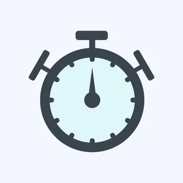 Icon Stopwatch. suitable for Web Interface symbol. glyph style. simple design Illustrazione stock