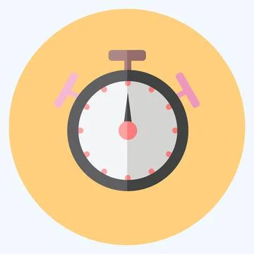 Icon Stopwatch. suitable for Web Interface symbol. flat style. simple design  Stock Illustration