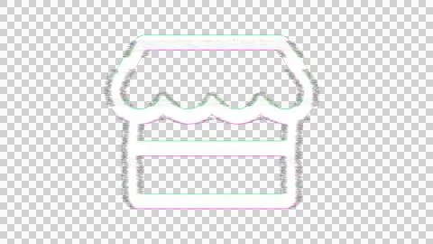 Icon store is distorted. Glitch. Noise, chromatic aberration, geometric Ilustración de archivo