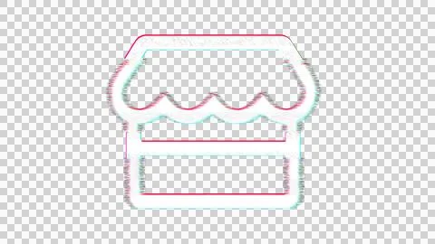Icon store is distorted. Glitch. Noise, chromatic aberration, geometric Ilustración de archivo