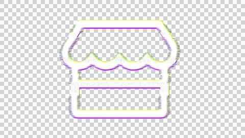 Icon store is distorted. Glitch. Noise, chromatic aberration, geometric Ilustración de archivo