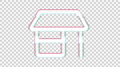 Icon store is distorted. Glitch. Noise, chromatic aberration, geometric Ilustración de archivo