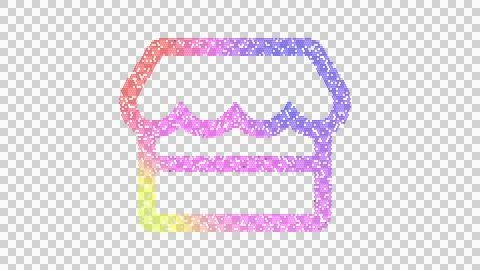 Icon store is made up of LED square shapes. There are bright diodes and there Ilustración de archivo