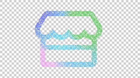 Icon store is made up of LED square shapes. There are bright diodes and there Ilustración de archivo
