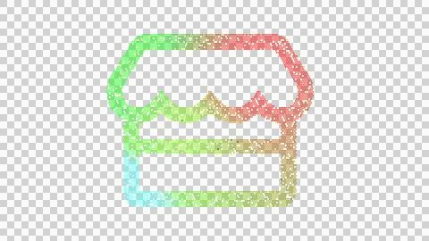 Icon store is made up of LED square shapes. There are bright diodes and there Ilustración de archivo