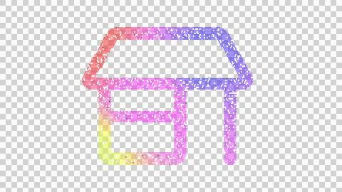 Icon store is made up of LED square shapes. There are bright diodes and there Ilustración de archivo