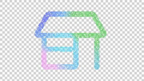 Icon store is made up of LED square shapes. There are bright diodes and there Ilustración de archivo