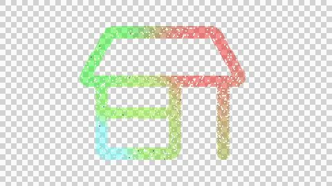 Icon store is made up of LED square shapes. There are bright diodes and there Ilustración de archivo