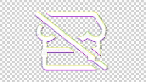 Icon store slash is distorted. Glitch. Noise, chromatic aberration, geometric Stock Illustration
