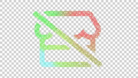 Icon store slash is made up of LED square shapes. There are bright diodes and Stock Illustration
