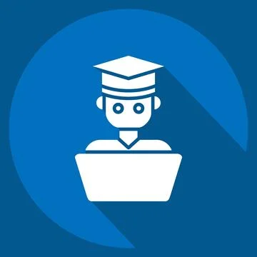 Icon Student Work. related to Learning symbol. long shadow style. simple de.. Stock Illustration