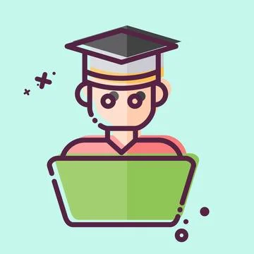 Icon Student Work. related to Learning symbol. MBE style. simple design ill.. Illustrazione stock