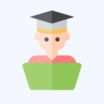 Icon Student Work. related to Learning symbol. flat style. simple design il.. Stock Illustration