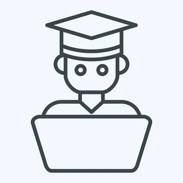 Icon Student Work. related to Learning symbol. line style. simple design il.. Stock Illustration