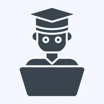 Icon Student Work. related to Learning symbol. glyph style. simple design i.. Stock Illustration