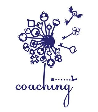 Icon stylized text coaching goals Illustrazione stock
