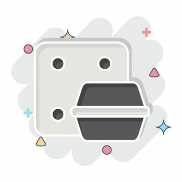 Icon Styrofoam. related to Waste Sorting symbol. comic style. design editable Stock Illustration
