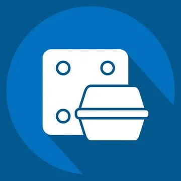 Icon Styrofoam. related to Waste Sorting symbol. long shadow style. design .. Stock Illustration