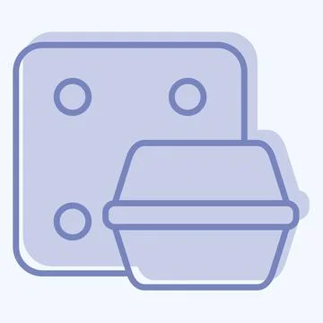 Icon Styrofoam. related to Waste Sorting symbol. two tone style. design edi.. Stock Illustration