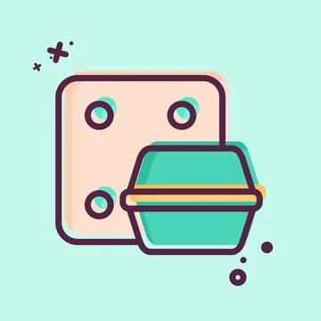 Icon Styrofoam. related to Waste Sorting symbol. MBE style. design editable イラスト素材