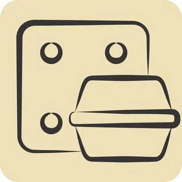 Icon Styrofoam. related to Waste Sorting symbol. hand drawn style. design e.. Stock Illustration