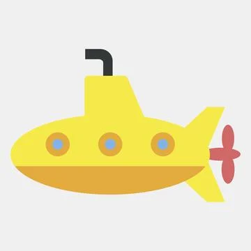 Icon submarine. Transportation elements. Icons in flat style. Good for prin.. Stock Illustration