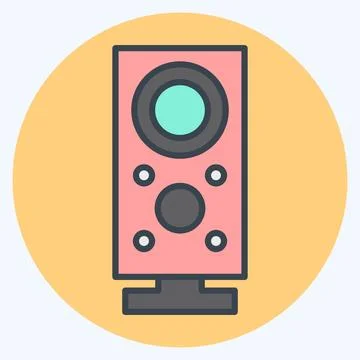 Icon Subwoofer. suitable for Computer Components symbol. color mate style. si Stock Illustration