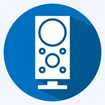 Icon Subwoofer. suitable for Computer Components symbol. long shadow style. s Stock Illustration