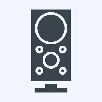 Icon Subwoofer. suitable for Computer Components symbol. glyph style. simple  Stock Illustration