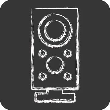 Icon Subwoofer. suitable for Computer Components symbol. chalk Style. simpl.. Illustrazione stock
