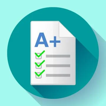 Icon of successful test result a plus Illustrazione stock
