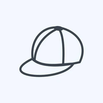 Icon Summer Cap. suitable for Spring symbol. line style. simple design editab Stock Illustration