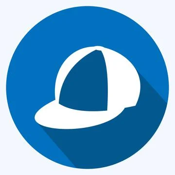 Icon Summer Cap. suitable for Spring symbol. long shadow style. simple design Stock Illustration