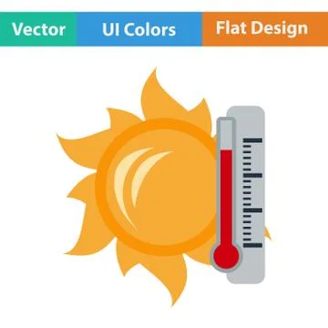 Icon of sun and thermometer Stock Illustration