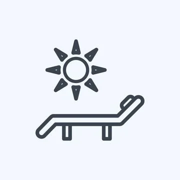 Icon Sun Bathing. suitable for Spa symbol. line style. simple design editable 스톡 일러스트