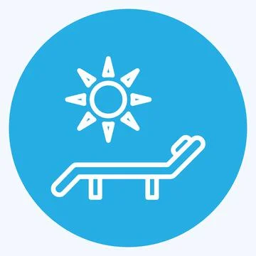 Icon Sun Bathing. suitable for Spa symbol. blue eyes style. simple design edi Stock Illustration