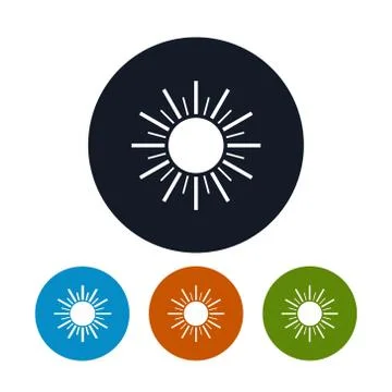 Icon sun with rays , vector illustration Illustrazione stock