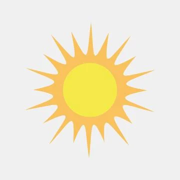 Icon sunny. Weather elements symbol. Icons in flat style. Good for prints, .. イラスト素材